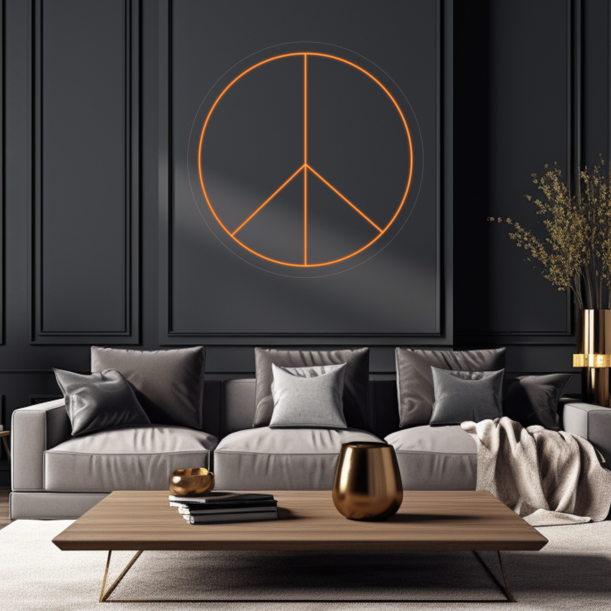 Peace Symbol Neon LED Sign