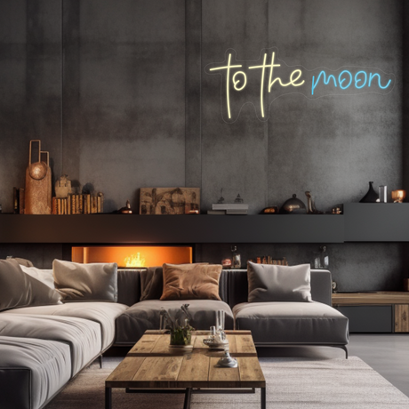 To The Moon Neon LED Sign