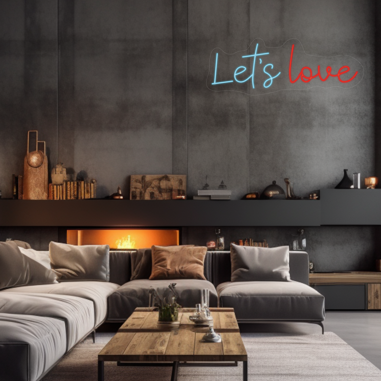 Let's Love Neon LED Sign