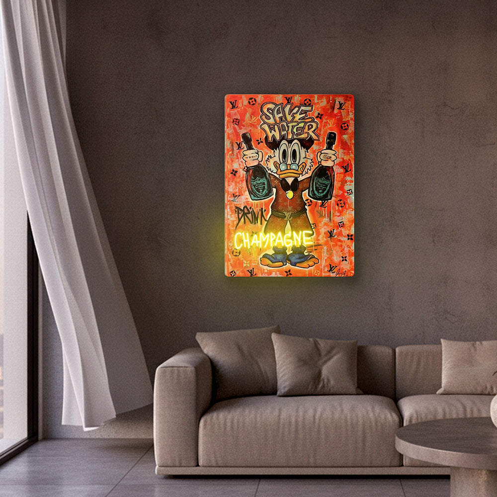 Drink Champagne Neon Art