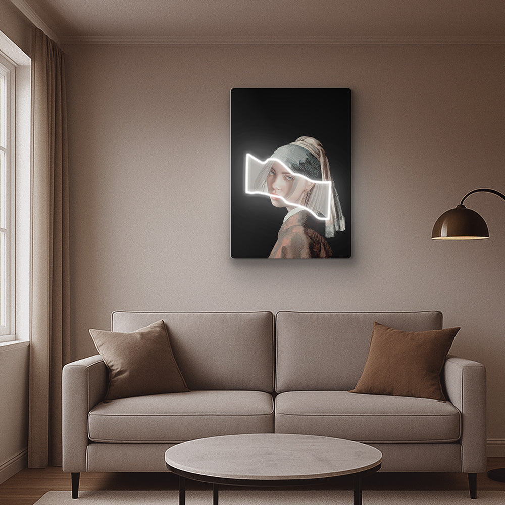 Girl with a Pearl Earring V2 Neon Art