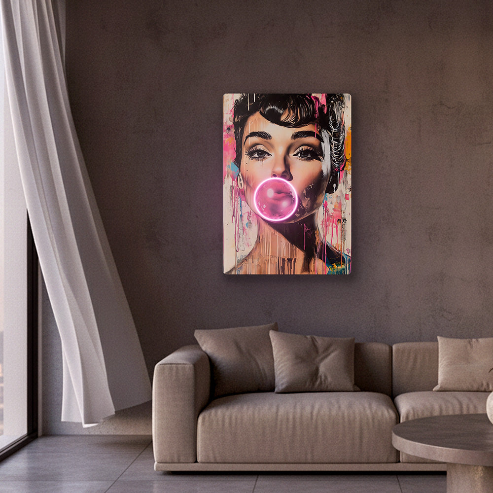 Bubble Babe Neon Art