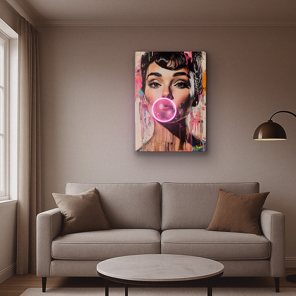 Bubble Babe Neon Art