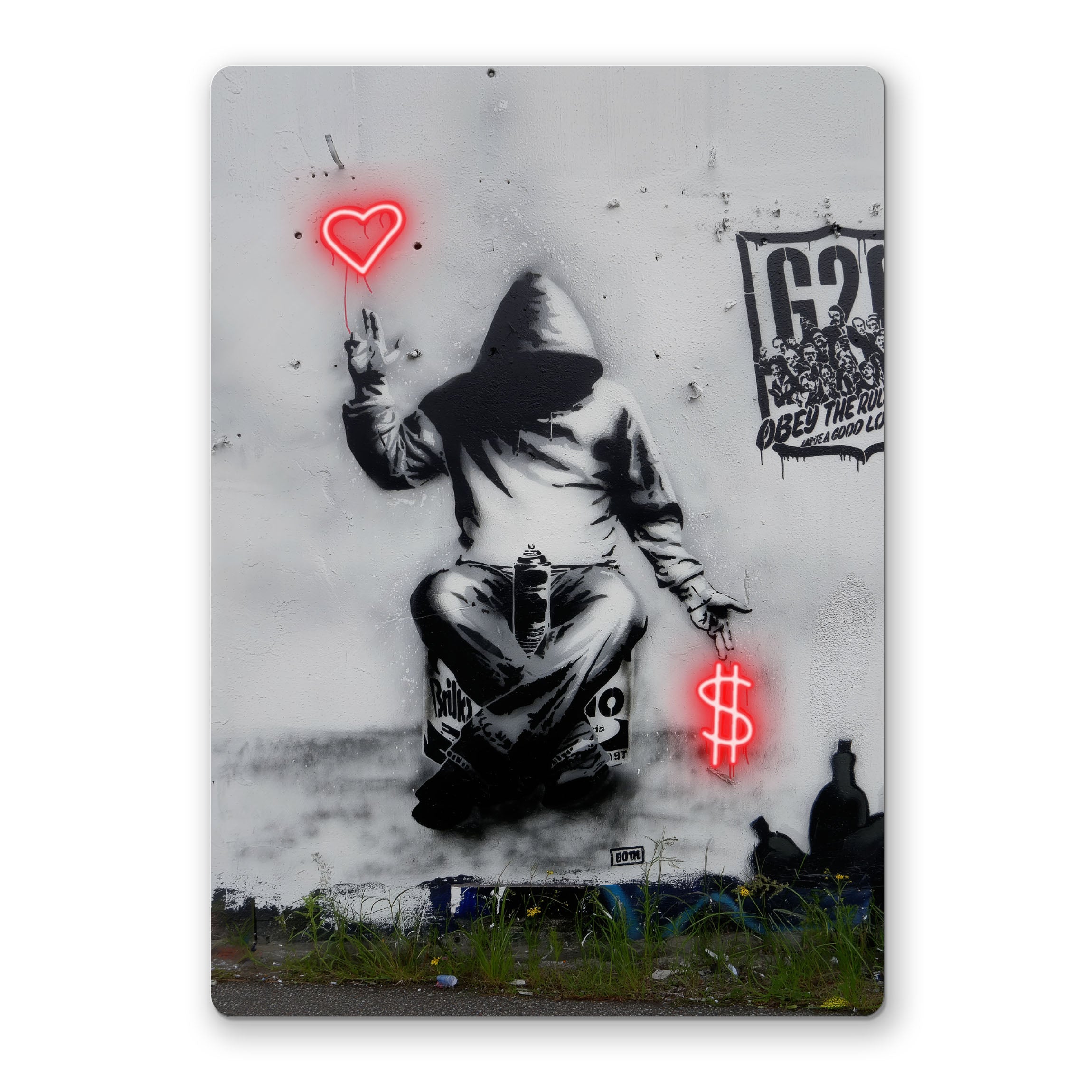 Love versus Money Neon Art