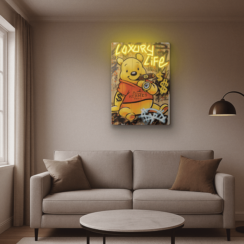 Pooh No Mercy Neon Art
