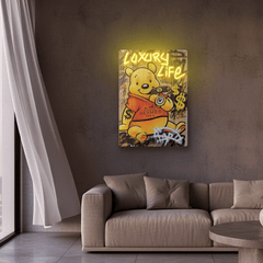 Pooh No Mercy Neon Art