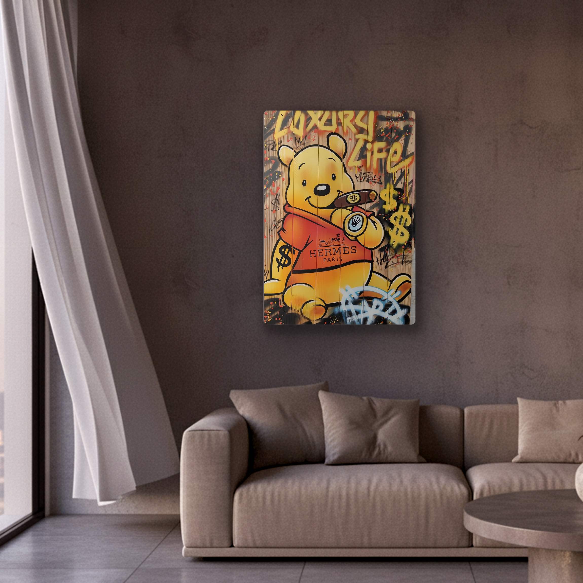 Pooh No Mercy Neon Art